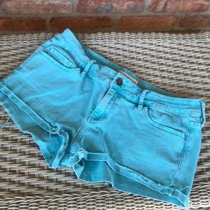Bullhead Black Aqua Denim Shorts